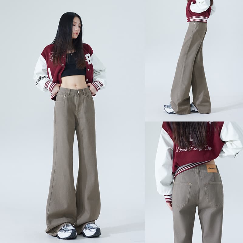 フレアパンツ ハイウエストワイドシルエットフレアパンツ
