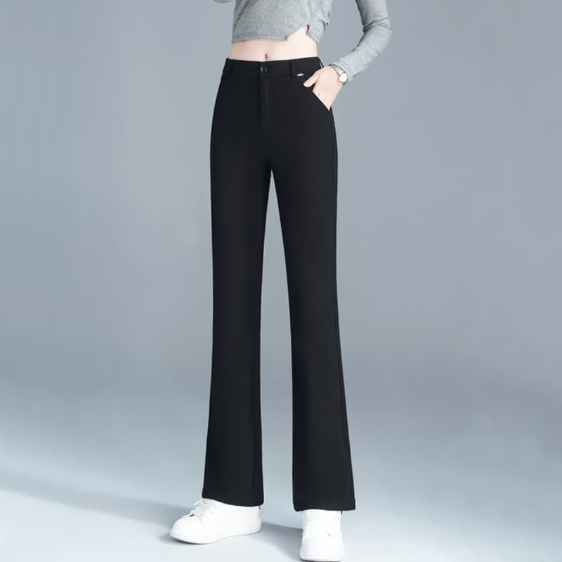 フレアパンツ 優雅シルエットフレアスラックス