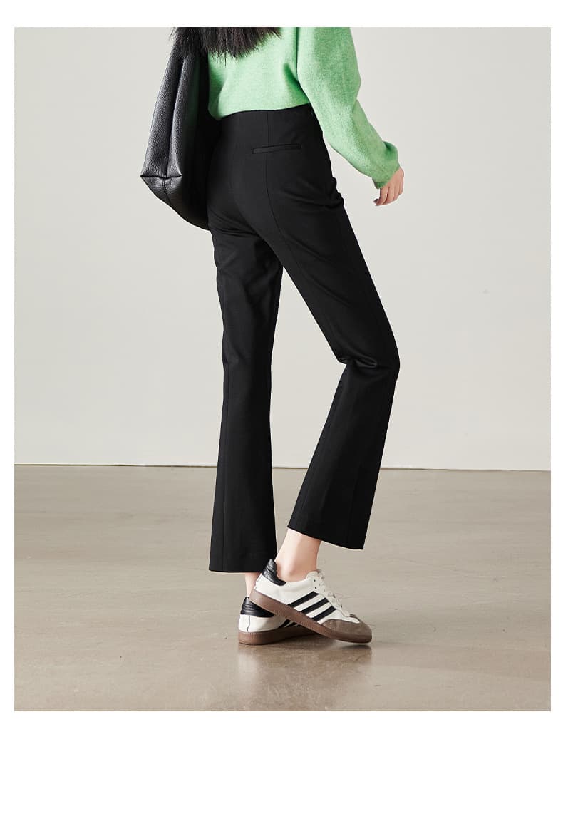 フレアパンツ 伸縮自在フレアスラックス