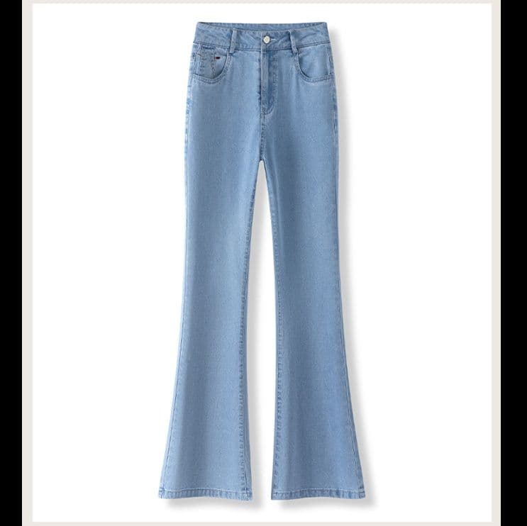 フレアパンツ 美脚効果ハイウエストフレアデニム