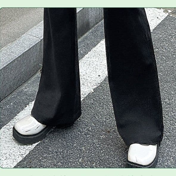 フレアパンツ 優雅なシルエット フレアスラックス