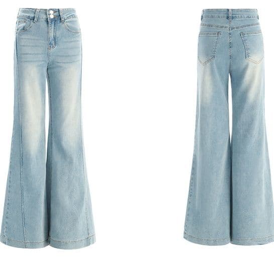 フレアパンツ 美脚効果抜群フレアデニム