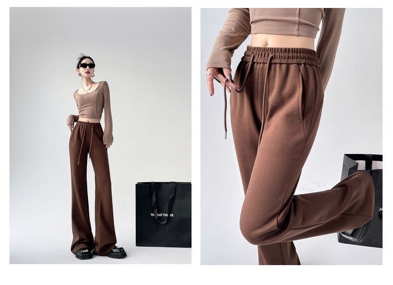 フレアパンツ すらりと美脚フレアスウェットパンツ