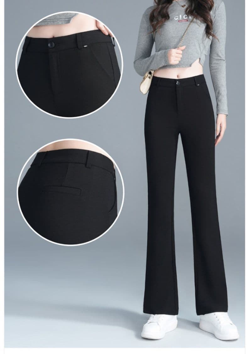 フレアパンツ 優雅シルエットフレアスラックス