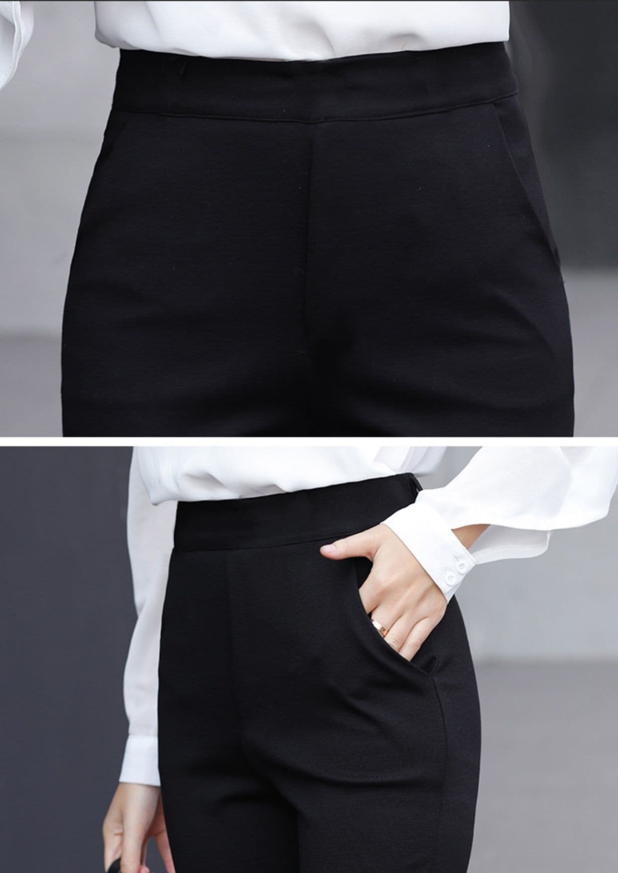 フレアパンツ 裾広がり洗練スラックス