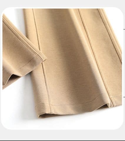 フレアパンツ なめらか裾広がりリブパンツ