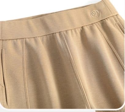 フレアパンツ なめらか裾広がりリブパンツ