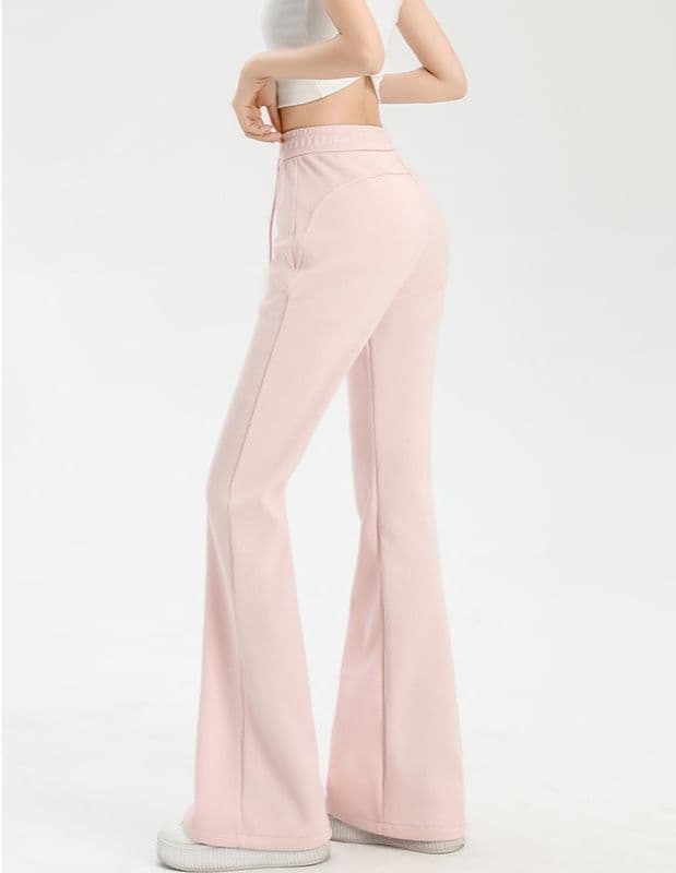 フレアパンツ 高腰ゆったりフレアパンツ