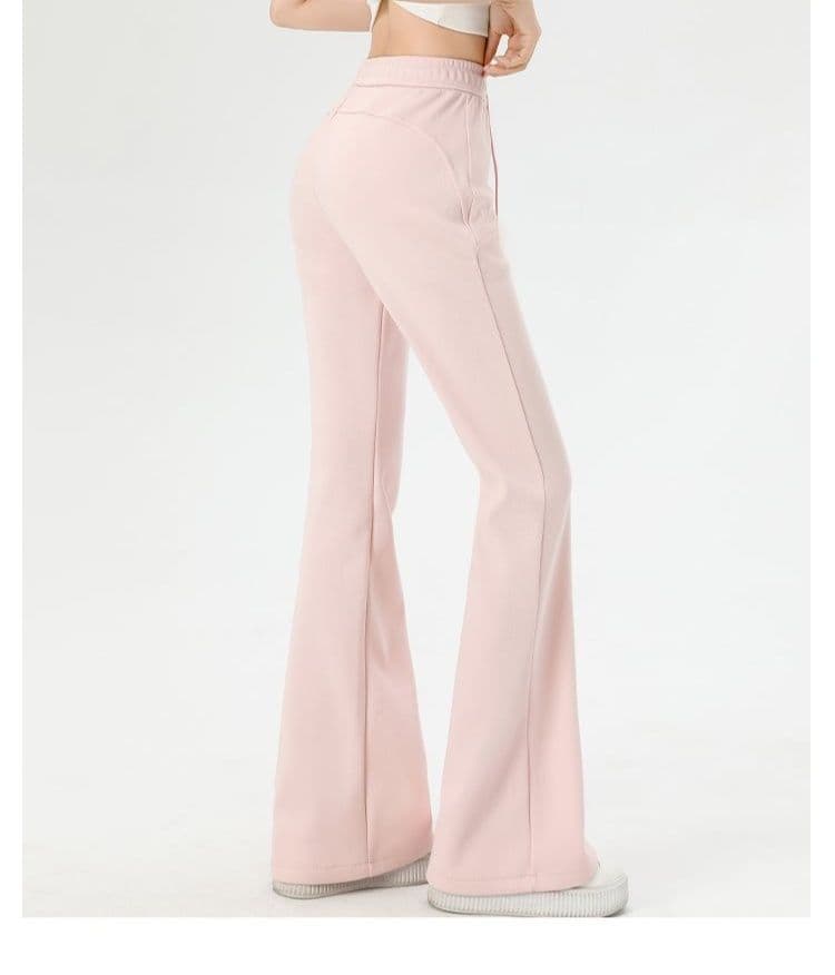 フレアパンツ 高腰ゆったりフレアパンツ