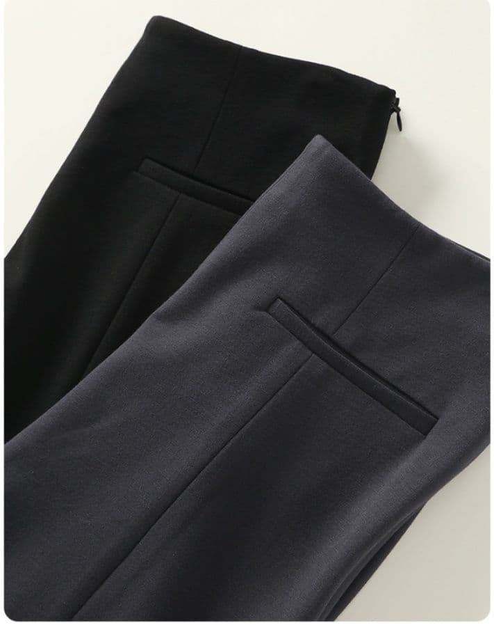 フレアパンツ 伸縮自在フレアスラックス