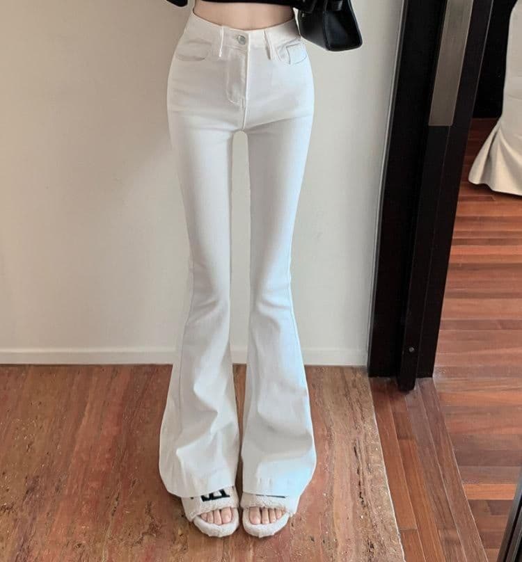 フレアパンツ 優美シルエットフレアデニム