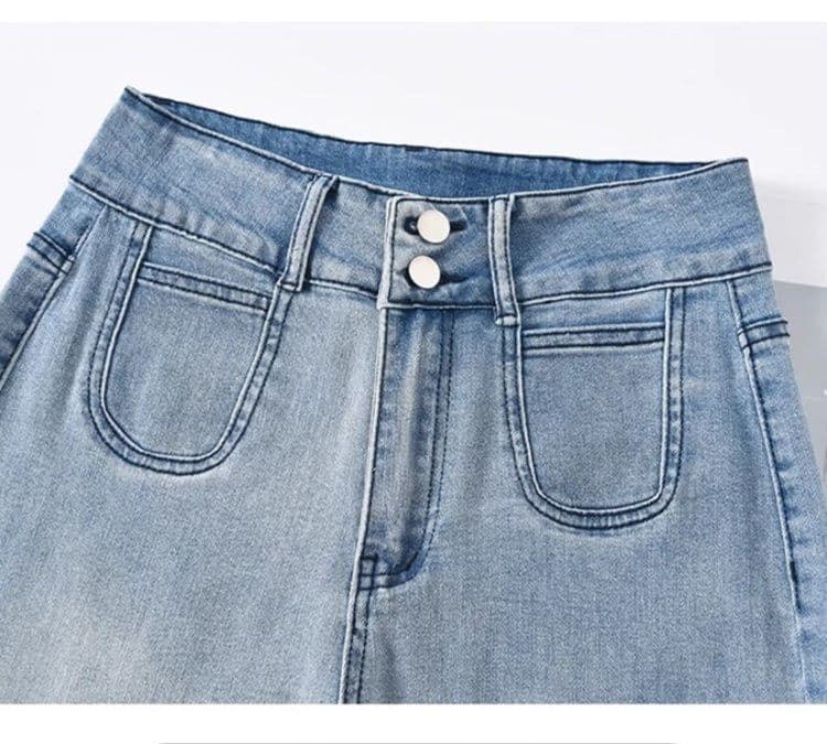 フレアパンツ 大人の美脚フレアデニム