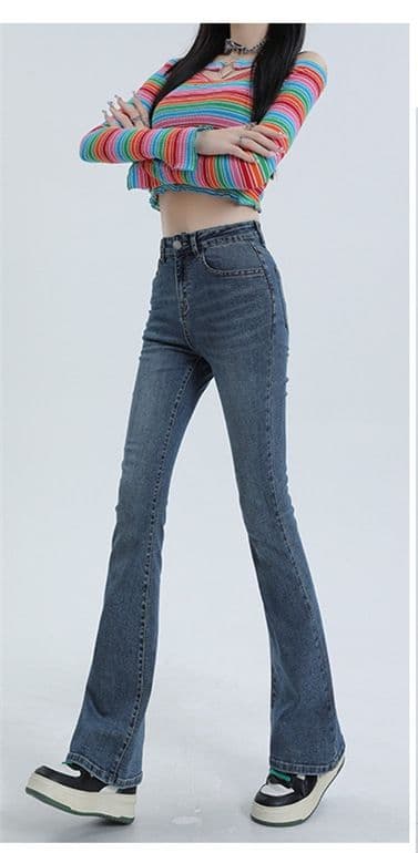 フレアパンツ 優美シルエットデニムフレア