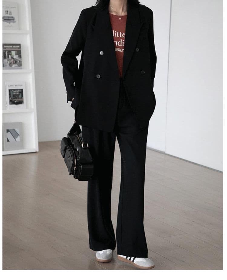 フレアパンツ ゆったりシルエットフレアパンツスーツ