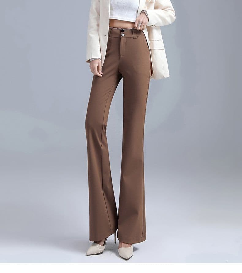 フレアパンツ 上質フレアシルエット スラックス