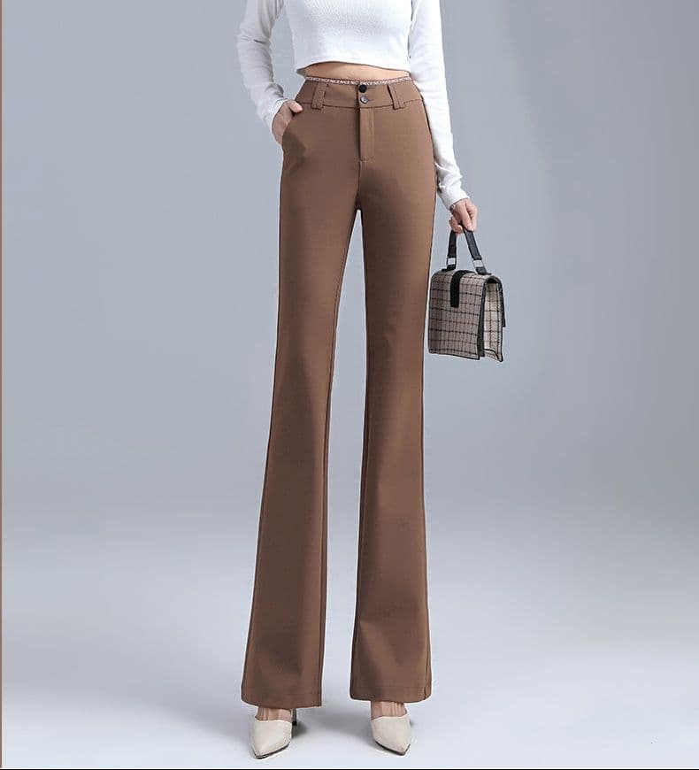 フレアパンツ 上質フレアシルエット スラックス