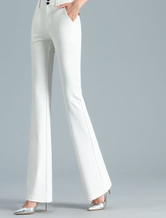 フレアパンツ 上質フレアシルエット スラックス