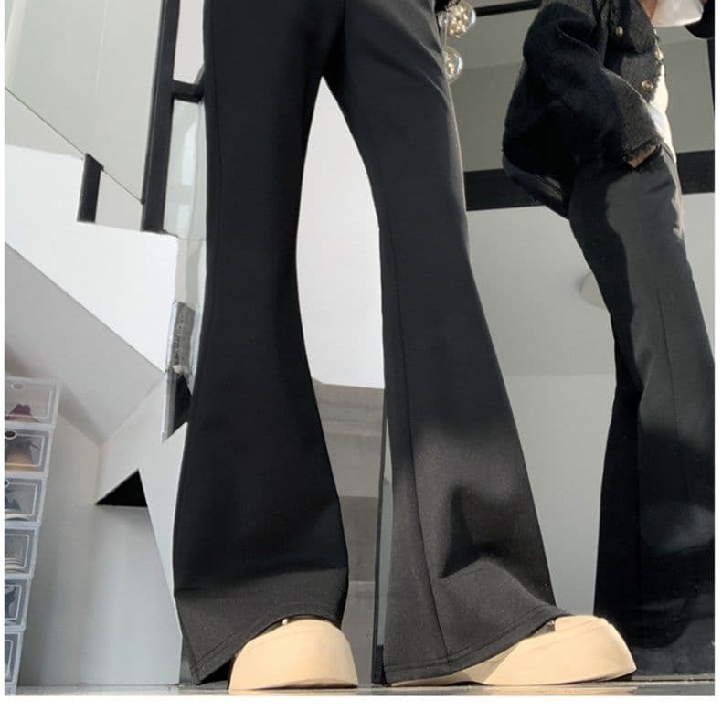 フレアパンツ 洗練優美フレアスラックス