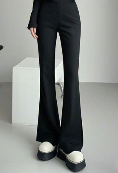 フレアパンツ 洗練優美フレアスラックス