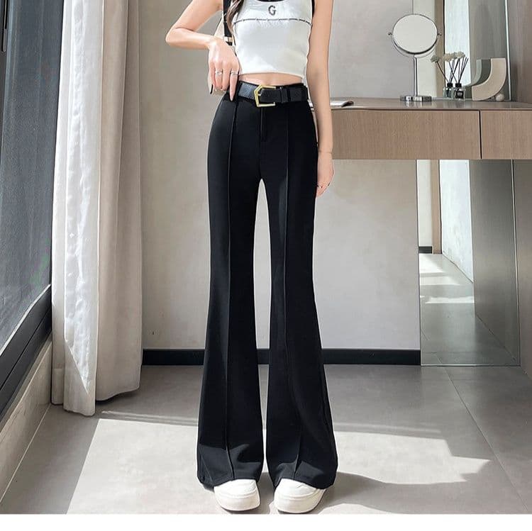 フレアパンツ 美脚効果 優雅フレアスラックス