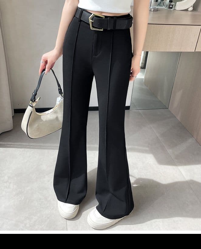 フレアパンツ 美脚効果 優雅フレアスラックス