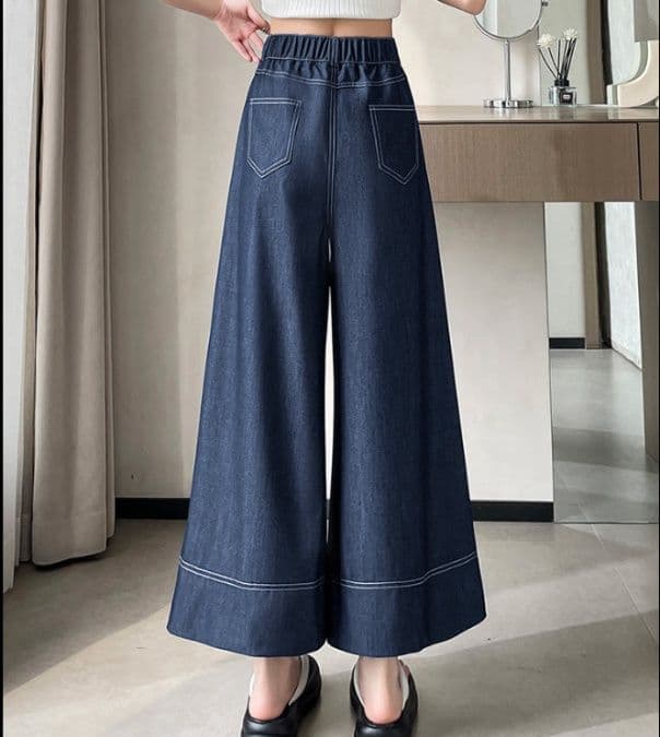 フレアパンツ 極上ゆったりワイドフレアデニム