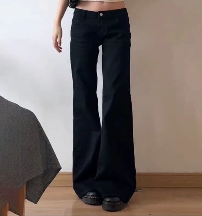 フレアパンツ レトロ美脚フレアデニム