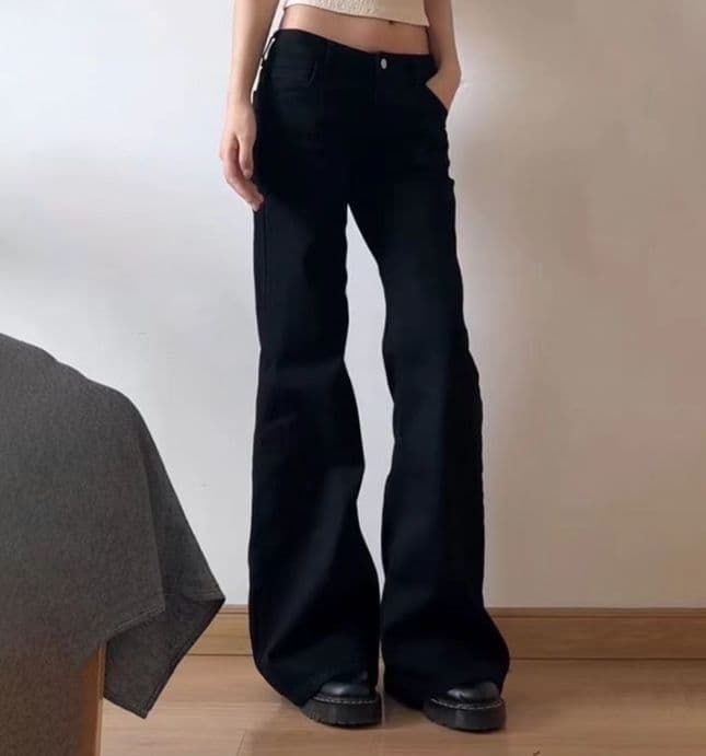 フレアパンツ レトロ美脚フレアデニム