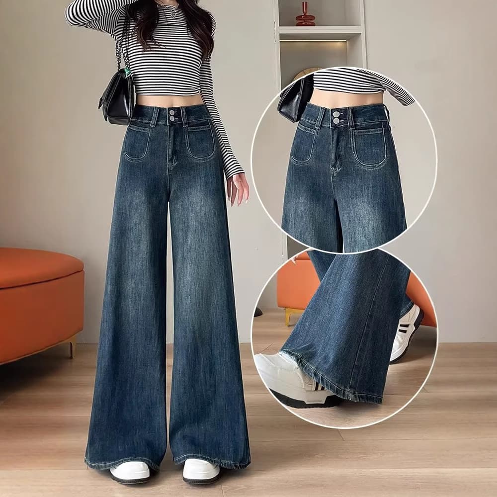 フレアパンツ ハイウエスト極上フレアデニム