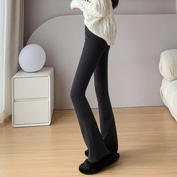 フレアパンツ 美脚効果高級感フレアパンツ