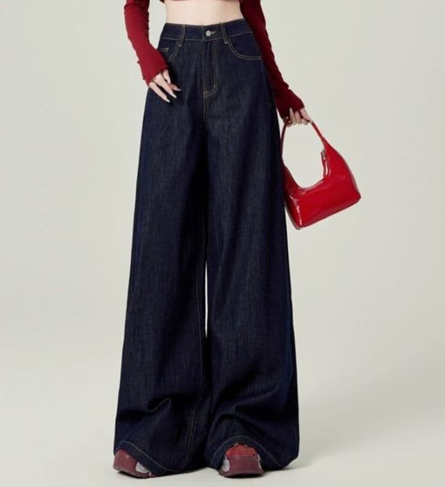 フレアパンツ 極上ワイドシルエットフレアデニム