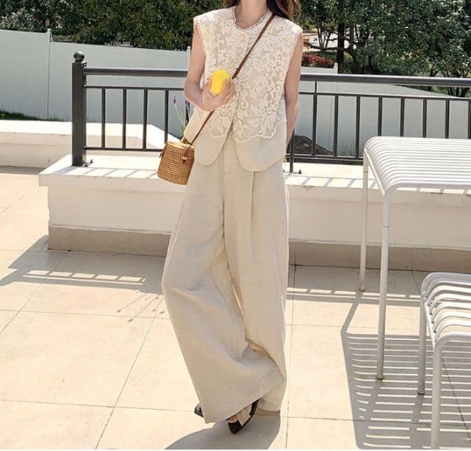 フレアパンツ 刺繍ベスト付きフレアパンツスーツ