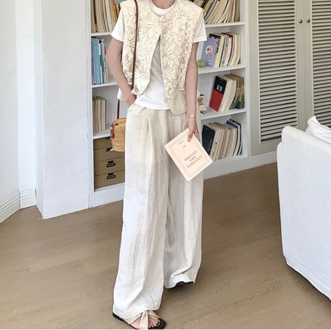 フレアパンツ 刺繍ベスト付きフレアパンツスーツ