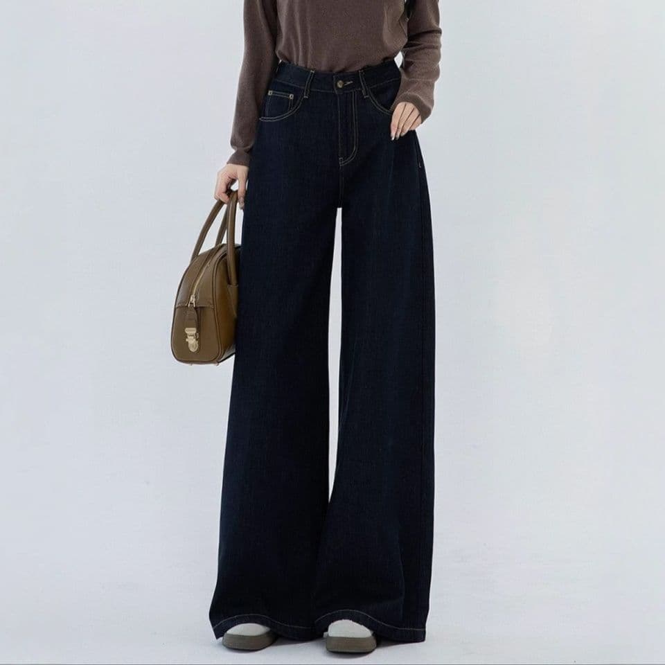 フレアパンツ 優雅な揺れ感 ワイドフレアデニム