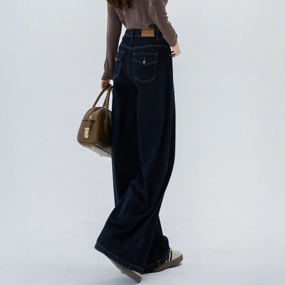 フレアパンツ 優雅な揺れ感 ワイドフレアデニム