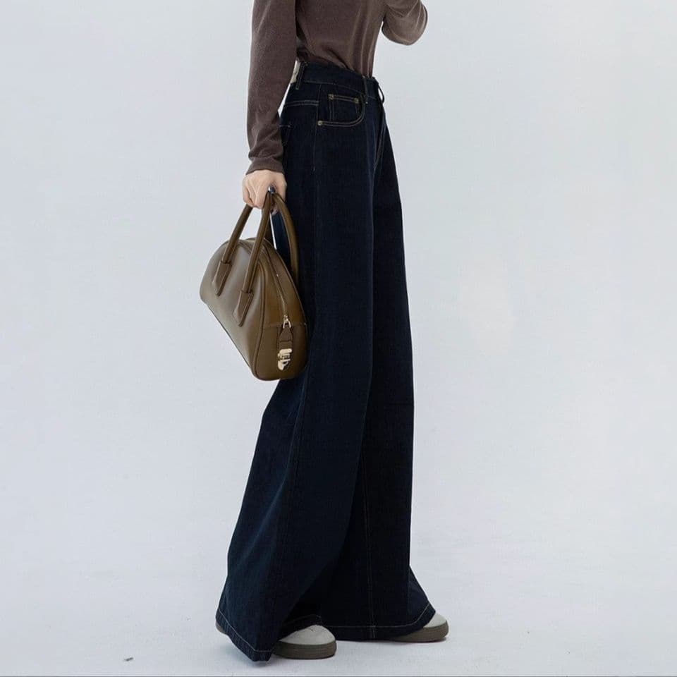 フレアパンツ 優雅な揺れ感 ワイドフレアデニム