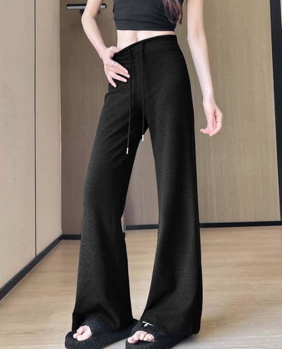 フレアパンツ ゆったり美脚フレアスウェットパンツ