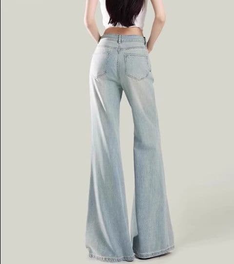 フレアパンツ 優美なシルエット デニムフレアパンツ
