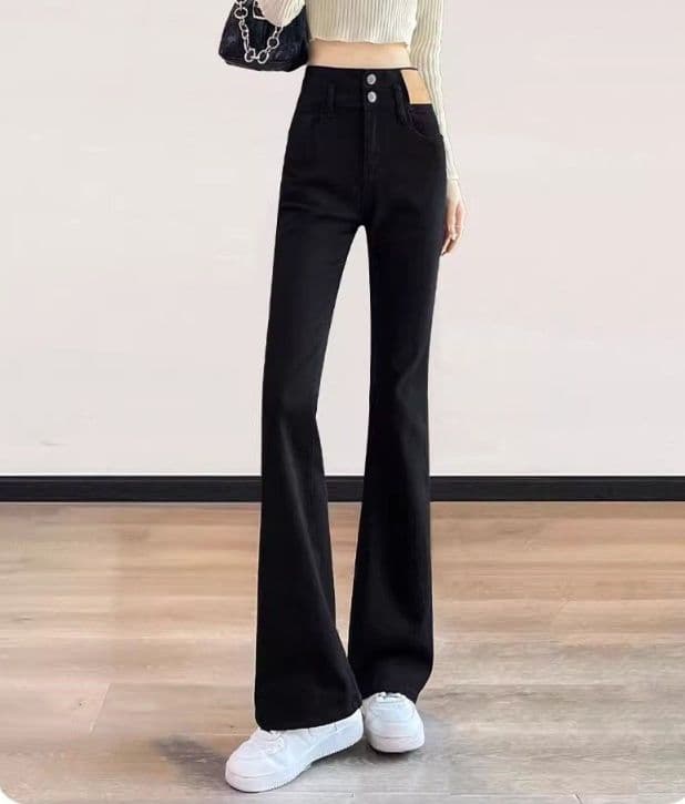 フレアパンツ 美脚効果抜群フレアデニム