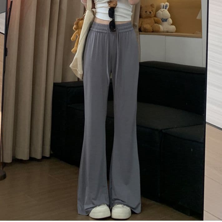 フレアパンツ 優雅なドレープフレアスウェット