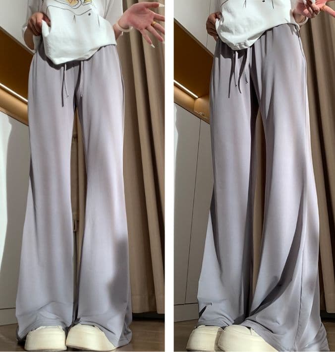 フレアパンツ 優雅なドレープフレアスウェット