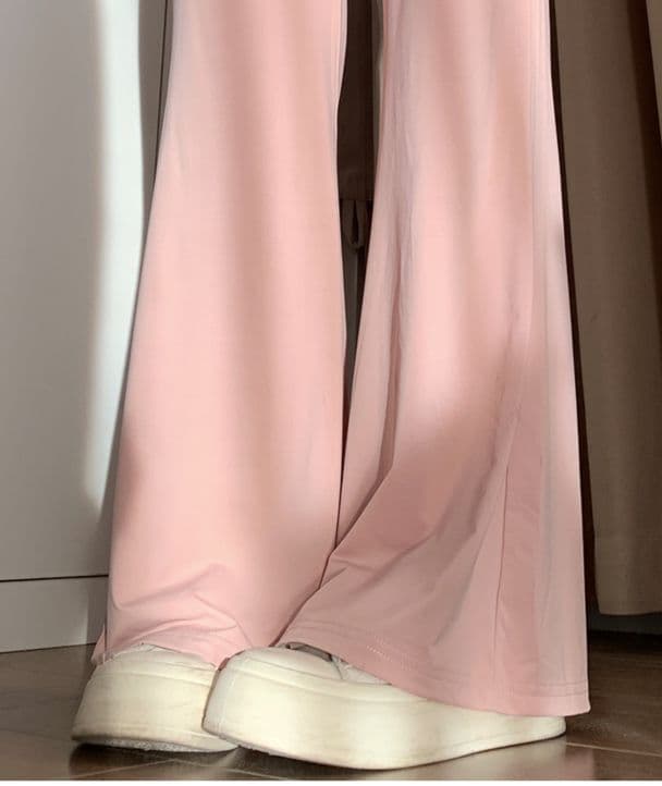 フレアパンツ 優雅なドレープフレアスウェット