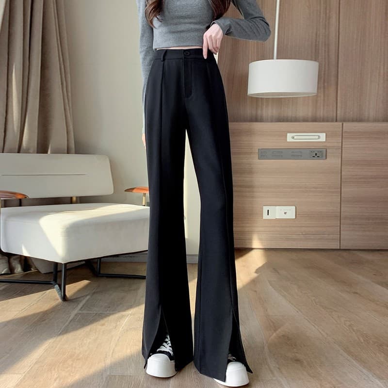 フレアパンツ すっきり美脚フレアパンツ