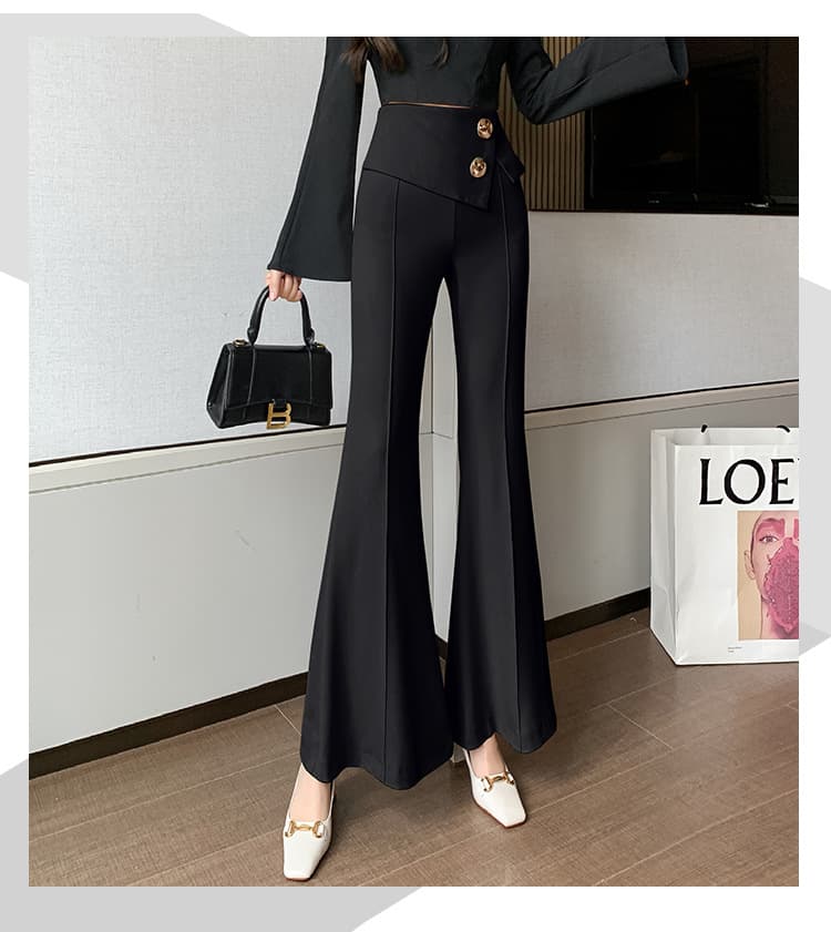 フレアパンツ 美麗シルエット フレアスラックス