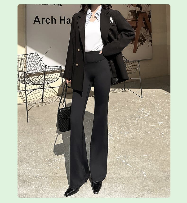 フレアパンツ 優雅なシルエット フレアスラックス