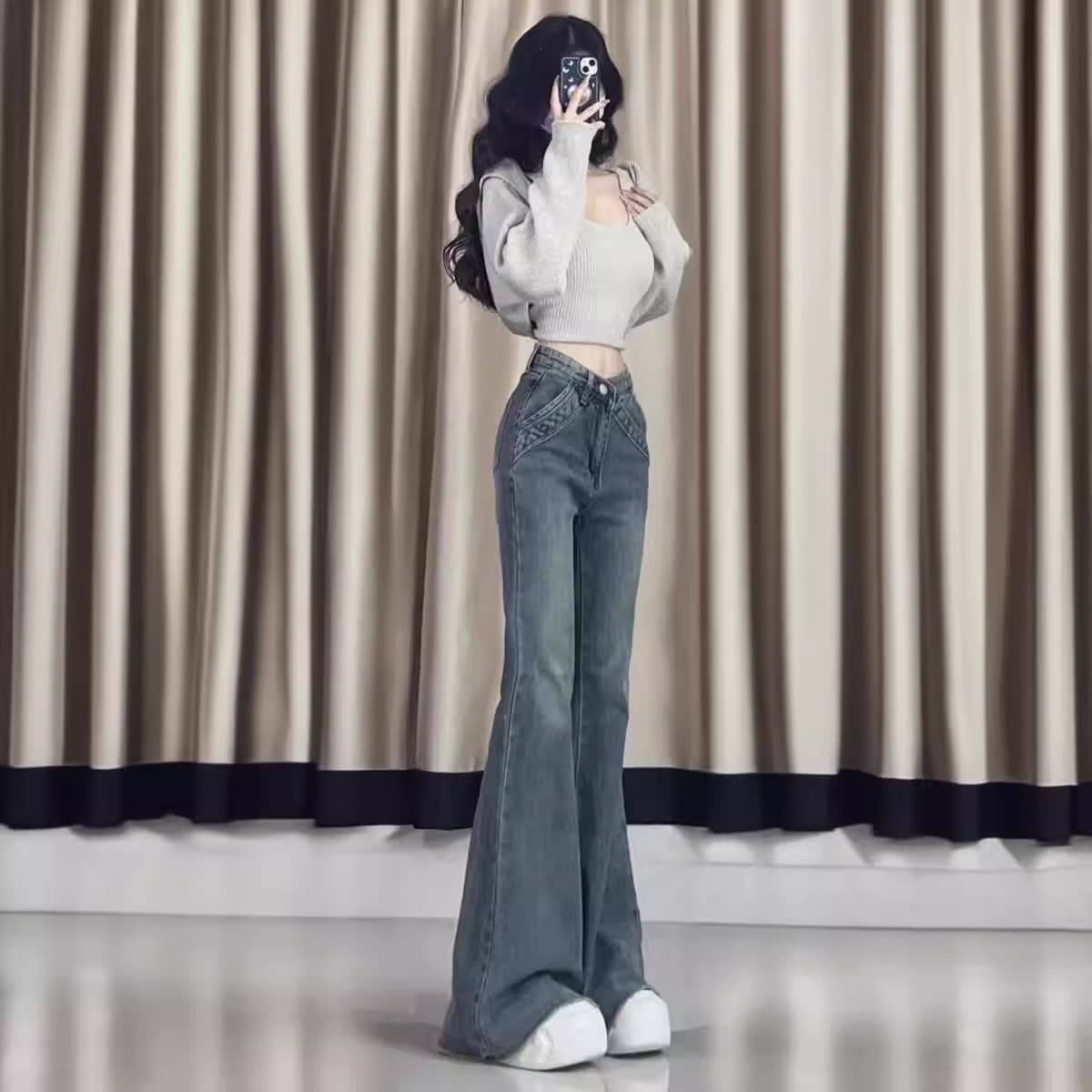 フレアパンツ 美脚効果抜群フレアデニム