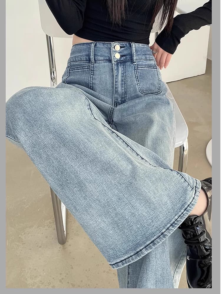 フレアパンツ 大人の美脚フレアデニム