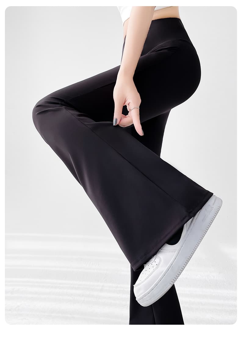 フレアパンツ 美脚演出ベルボトムレギンス