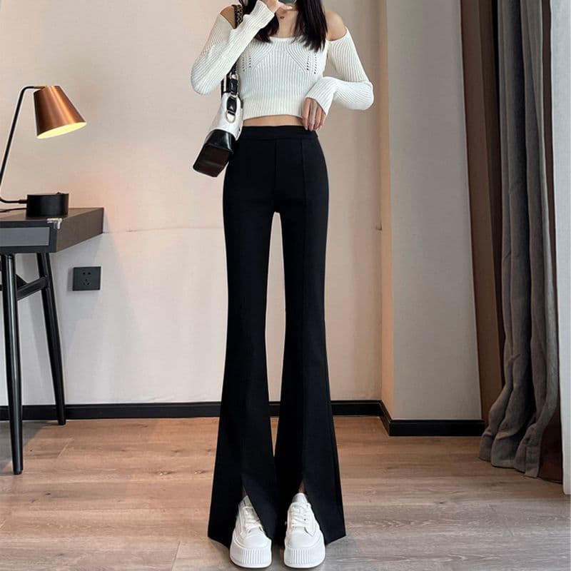 フレアパンツ すっきり美脚フレアパンツ