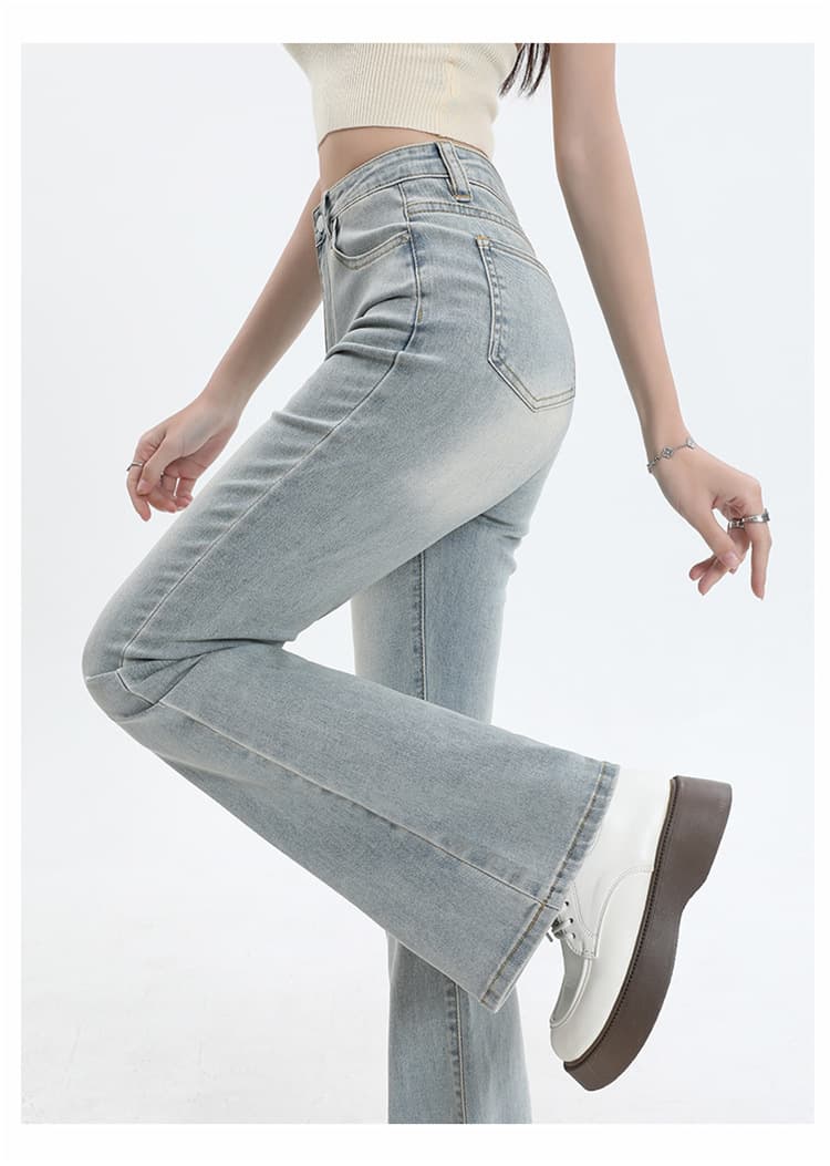 フレアパンツ 優美シルエットデニムフレア